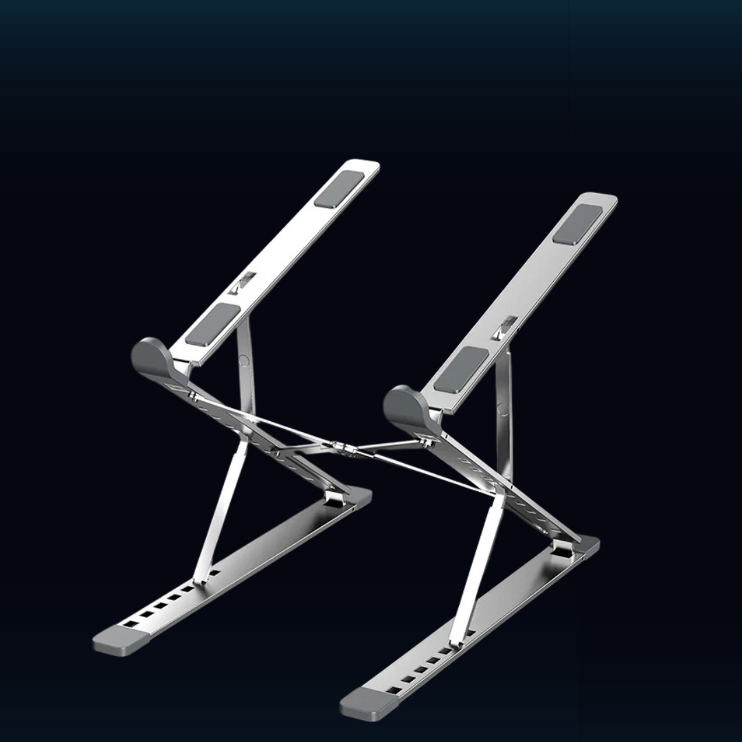 Adjustable folding aluminium laptop stand — view 1