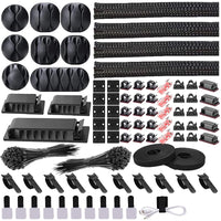 Desk and TV cable management kit with ties, sleeves and clips — view 4