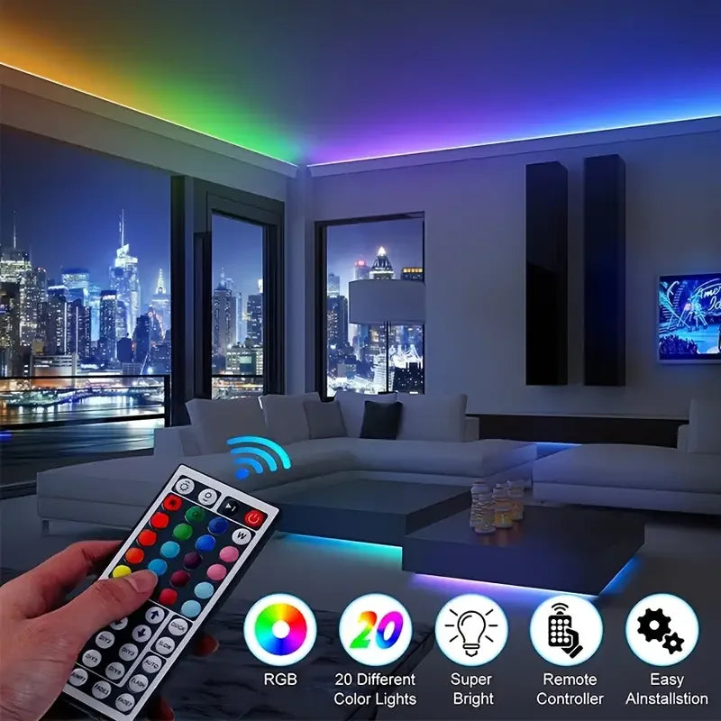 RGB LED Strip Lights — USB, Remote + App