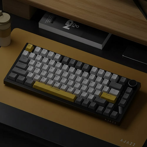 Mechanical keyboard with RGB backlit feature on a desk setup