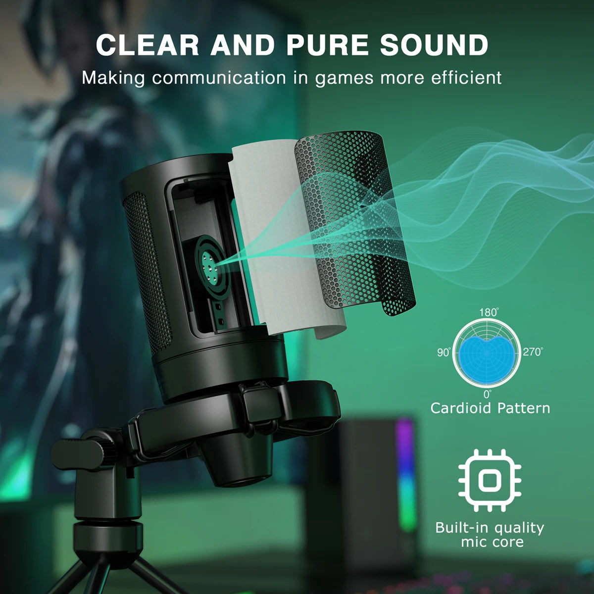 FIFINE AmpliGame A2 RGB USB Microphone