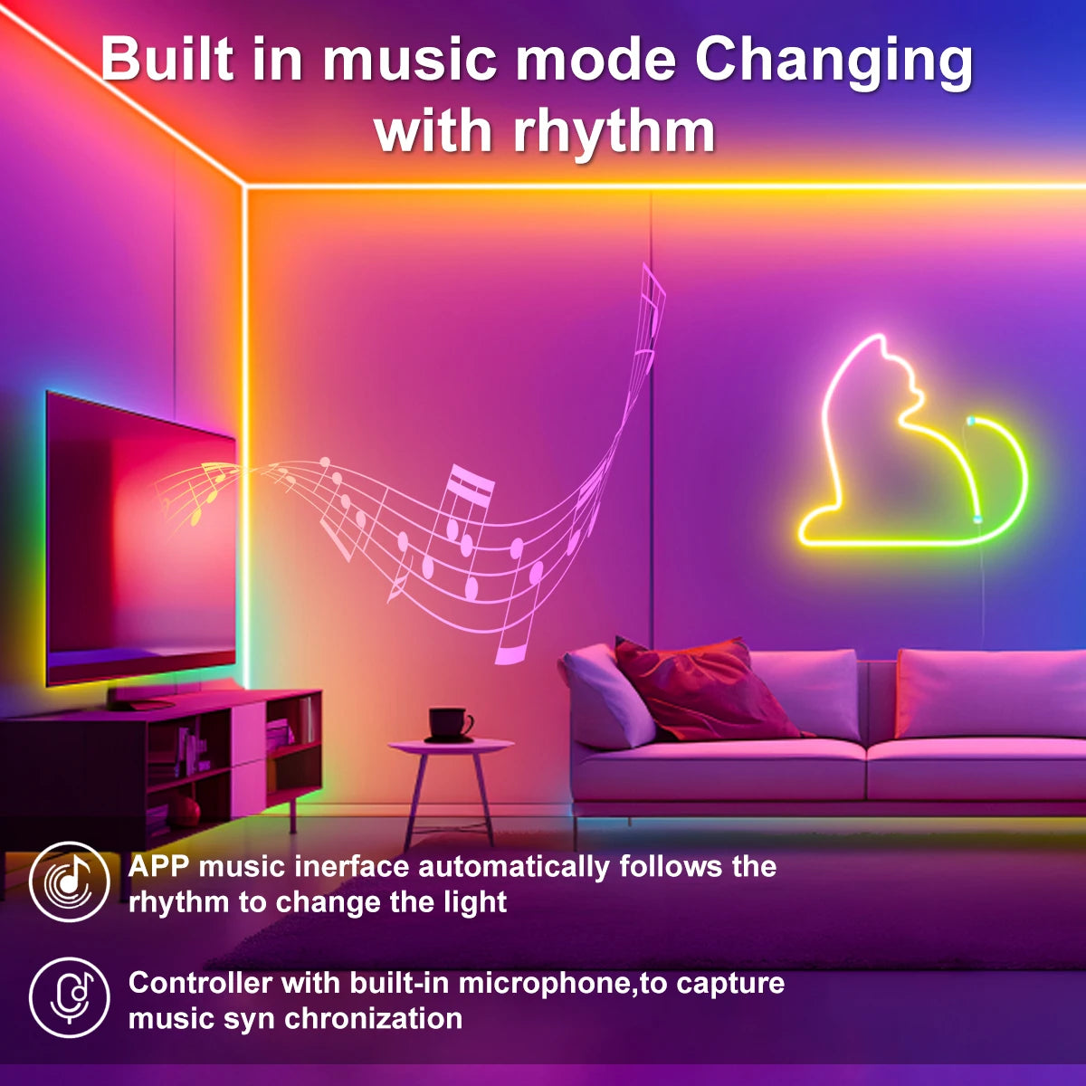 Neon RGB LED Strip — USB, Bluetooth