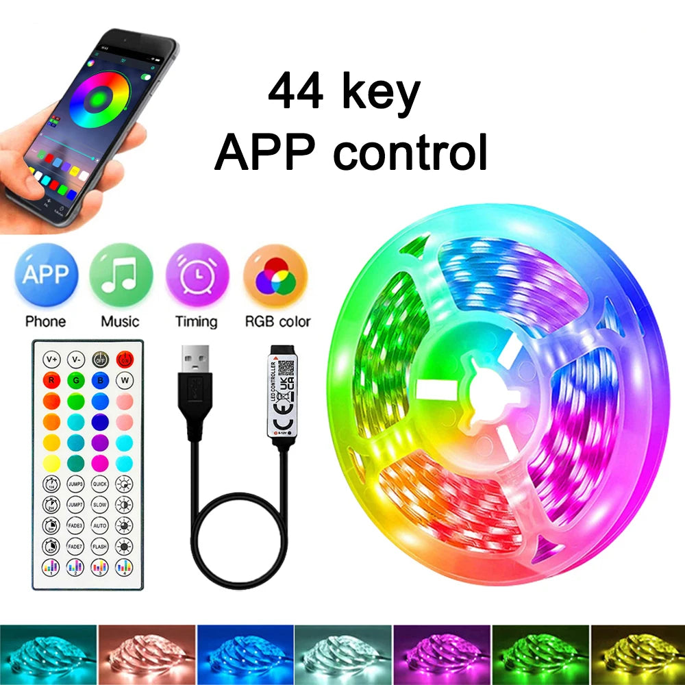 RGB LED Strip Lights — USB, Remote + App