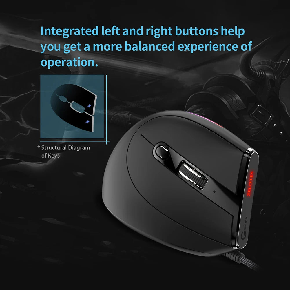ZELOTES T-50 Vertical RGB Mouse
