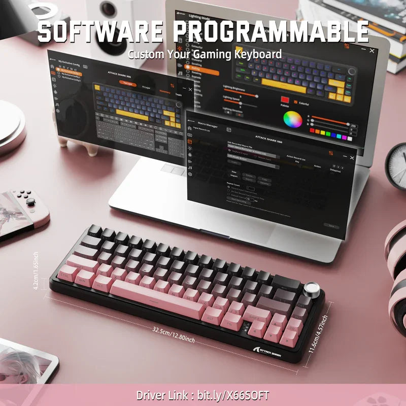 ATTACK SHARK X66 Wireless Mechanical Keyboard