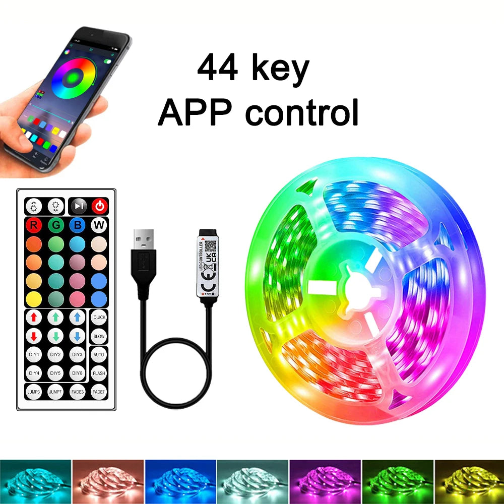 RGB LED Strip Lights — USB, Remote + App