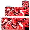 XXL printed gaming desk mat — red, black and white marble print, size options