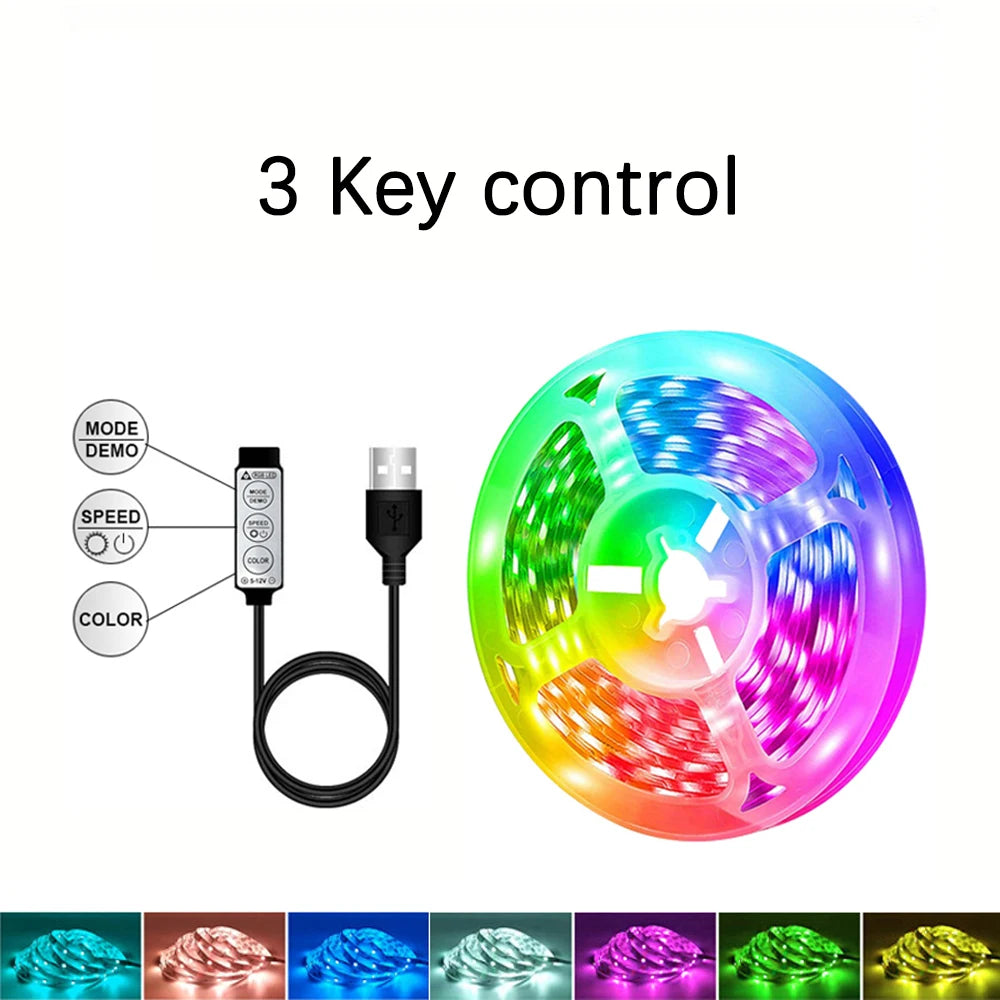 RGB LED Strip Lights — USB, Remote + App