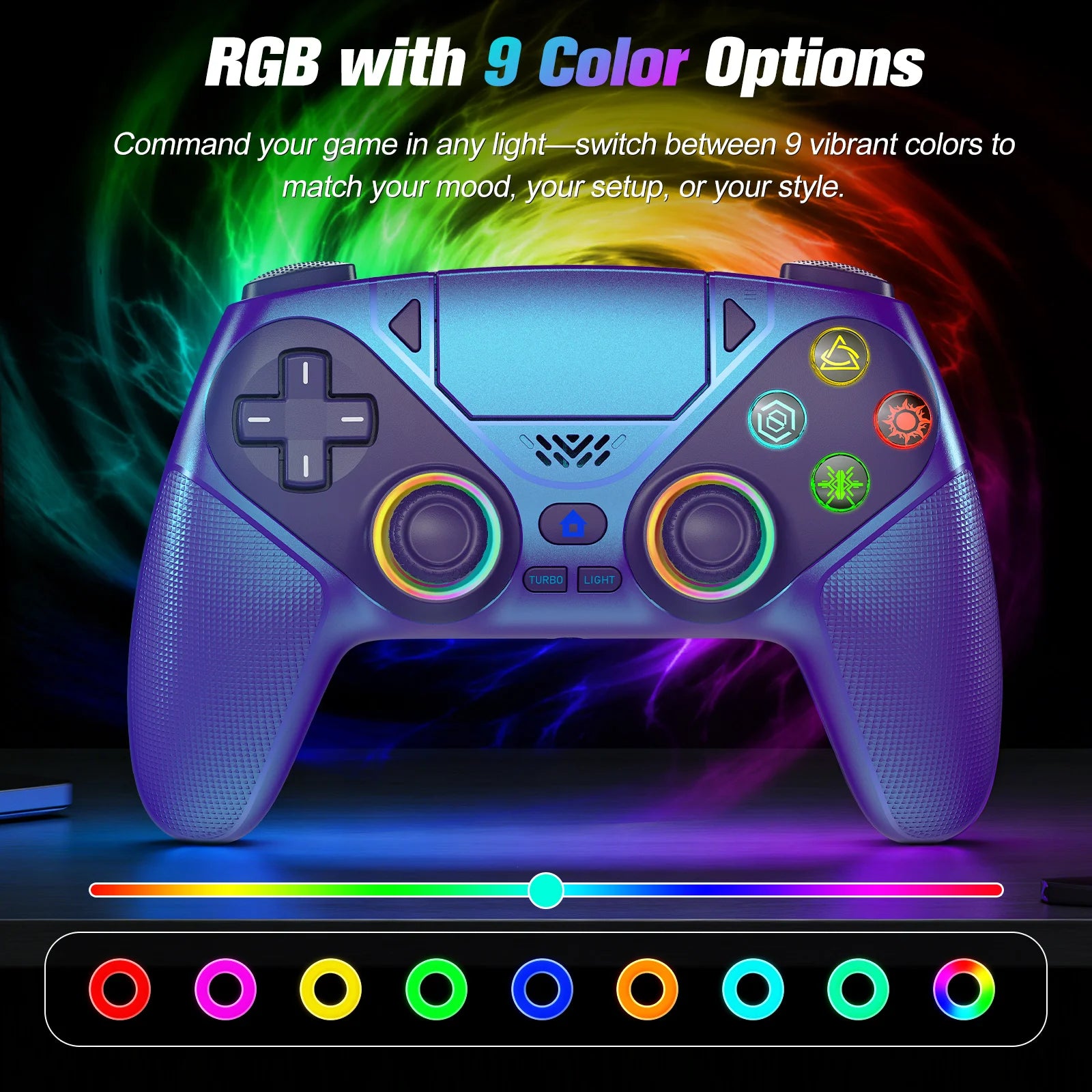 RGB Turbo Wireless Controller (PS5-Compatible)