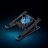Compact foldable laptop cooling stand with fan — view 1